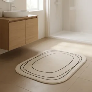 Zion Abstract Bathroom Mat - Quick-Dry Non-Slip