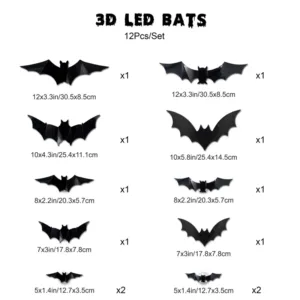 🦇 Halloween Decoration: 3D LED Bat-Shaped Wall Light